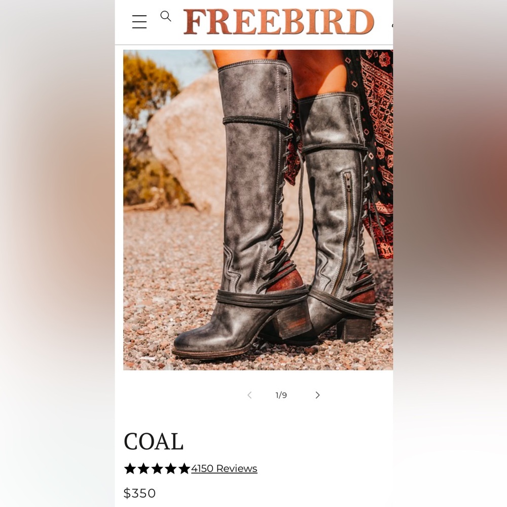 FREEBIRD Coal/burgandy boot